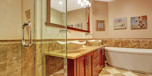 An assortment of various bathroom cabinet styles