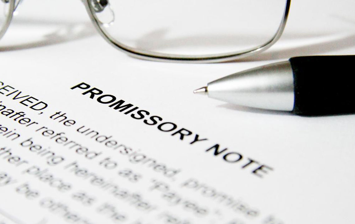 Key terms found in a promissory note