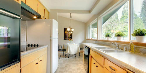 Installing assembled kitchen cabinets saves money and space