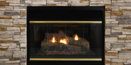 Natural gas fireplace for effective heating